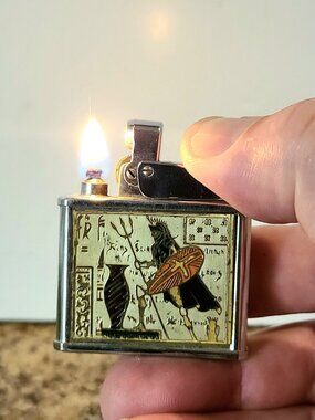 1960s Petrol Cigarette Lighter, Roman/Greek Style, Made In Japan, Working!